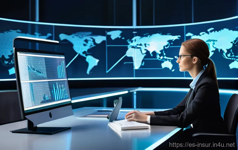 보험계리사 업무 사례 공유 - The Future Navigator: Actuarial Foresight**
A sophisticated, realistic portrayal of an actuary, mid...