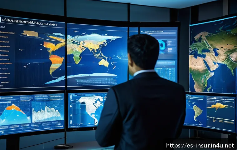 보험계리사와 재보험사 협력 사례 - A modern Latin American insurance office scene showing actuaries and technology experts collaboratin...